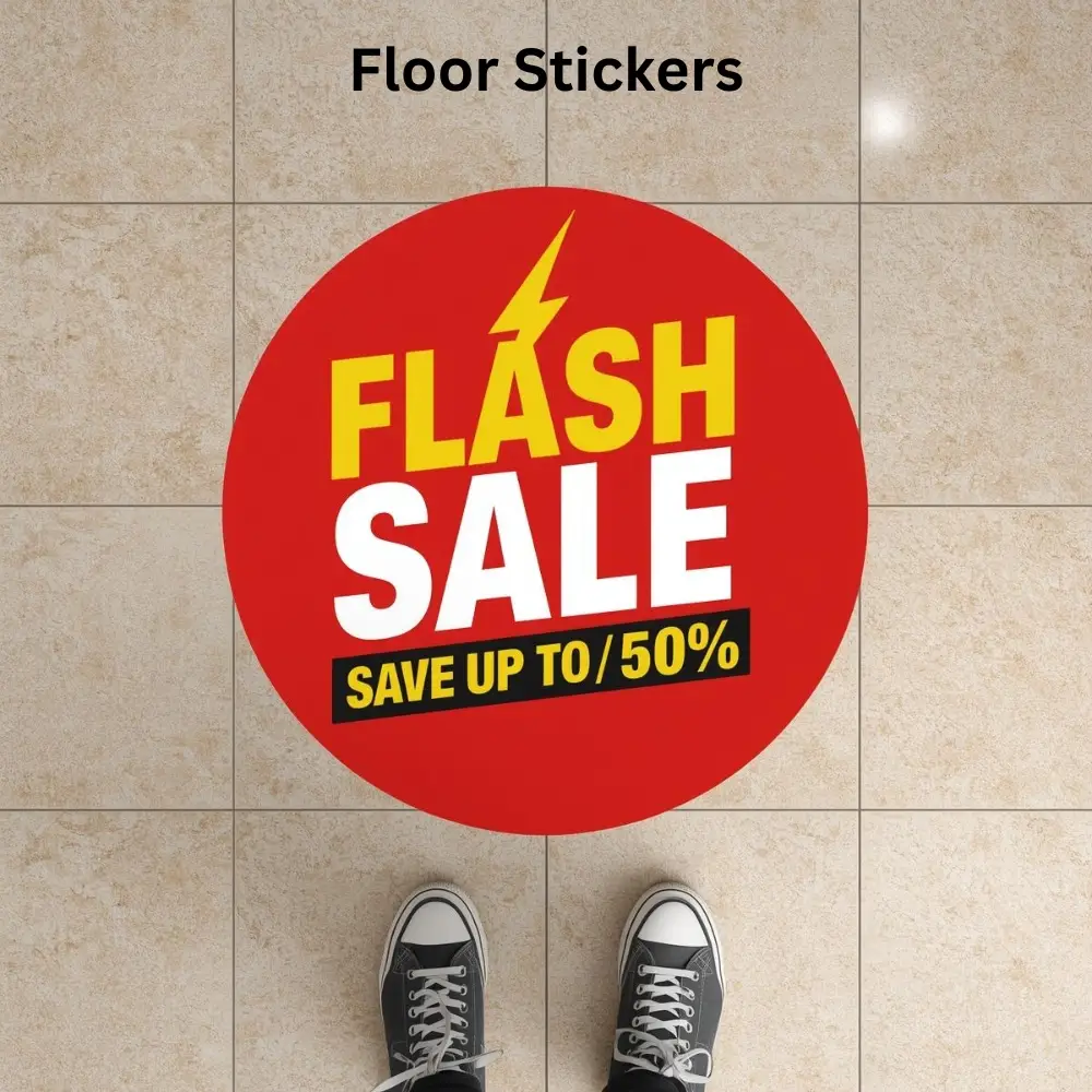 custom floor stickers printing in Dubai
