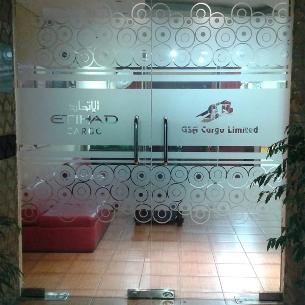 custom cut frosted logos in Dubai