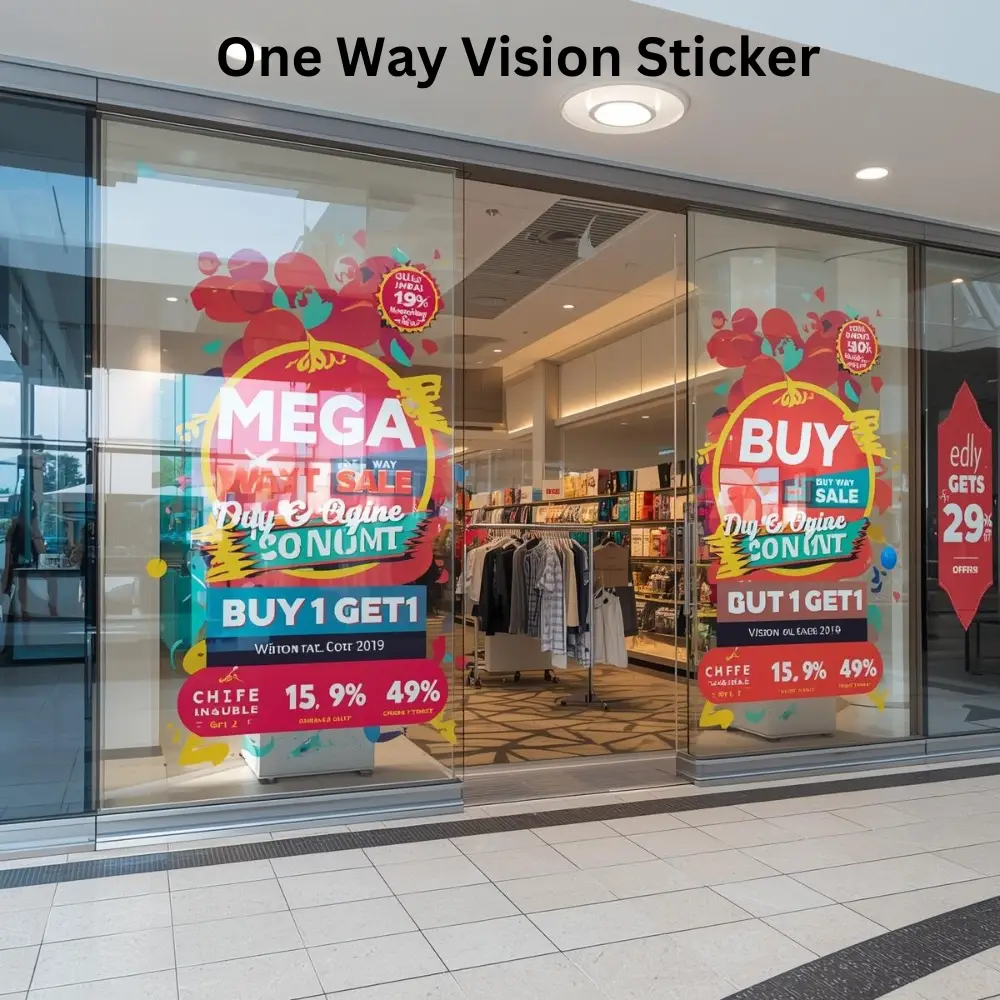 one way vision sticker printing in Dubai