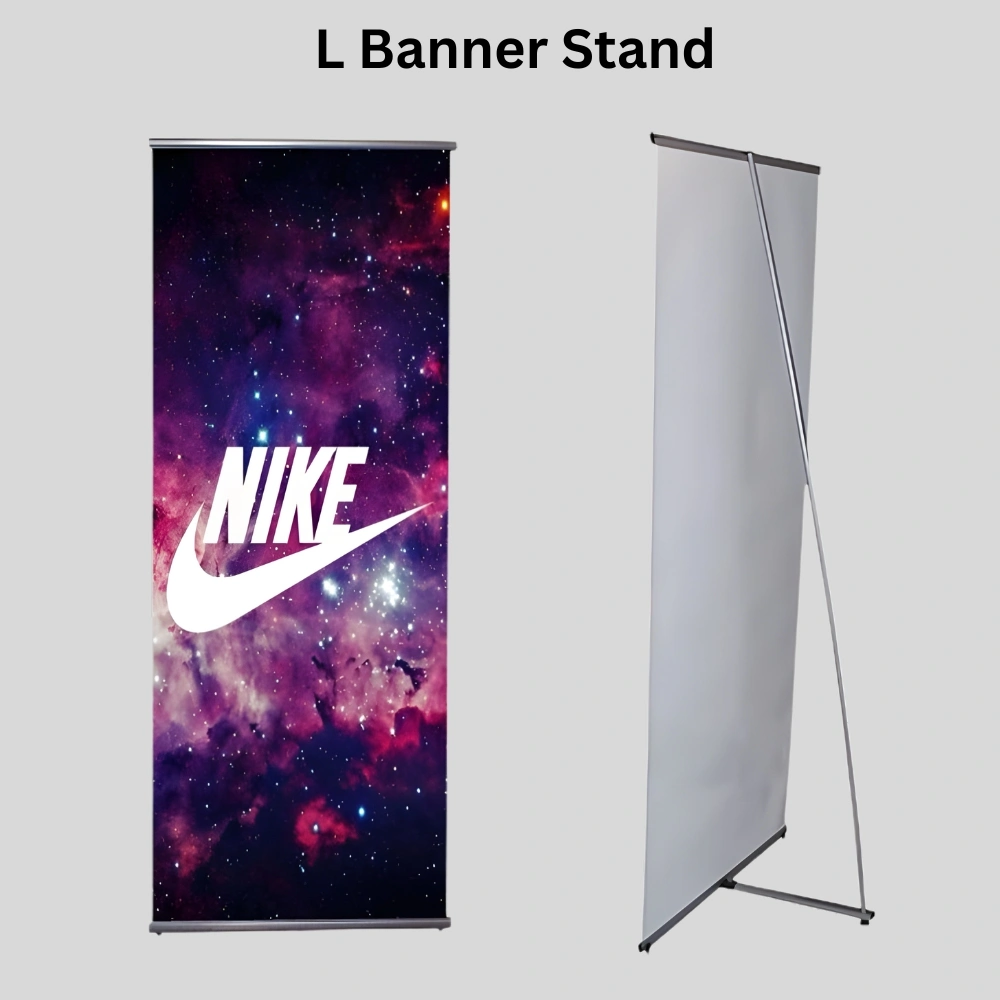 L Stand banner printing in Dubai