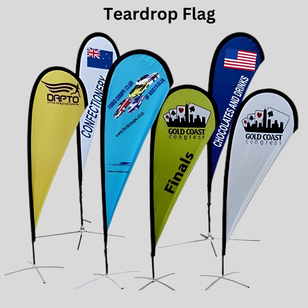 custom teardrop flag printing in Dubai